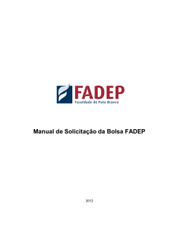 Manual de Solicitação da Bolsa FADEP