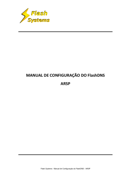 MANUAL DE CONFIGURAÇÃO DO FlashDNS ARSP