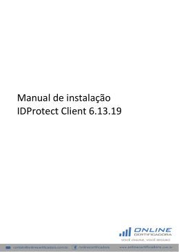 Manual de instalação IDProtect Client 6.13.19