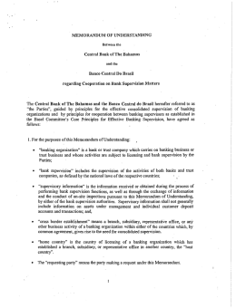 i memorandum of understanding - The Central Bank of The Bahamas