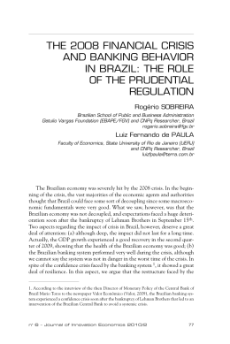 the 2008 financial crisis and banking behavior in brazil