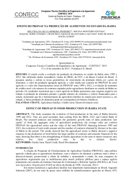 efeito do pronaf na produ&ccedil;&atilde;o de alimentos no estado da