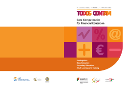 Core Competencies for Financial Education in Kindergarten, Basic