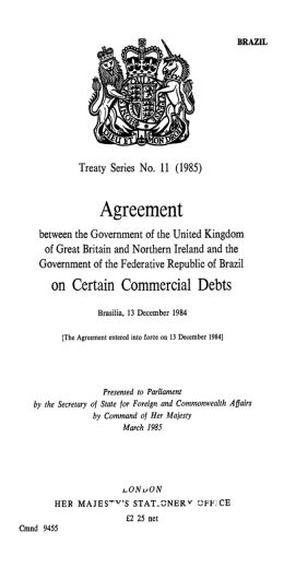 Agreement - UK Treaties Online