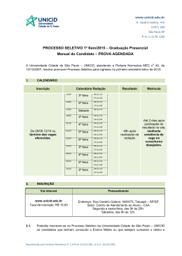 PROCESSO SELETIVO 1&ordm; Sem/2015 &ndash; Gradua&ccedil;&atilde;o
