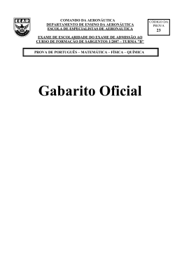 Gabarito Oficial - CFS-B 1/2006 - Cod. 23