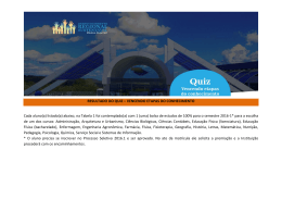 Premia&ccedil;&atilde;o do QUIZ. Confira a rela&ccedil;&atilde;o de