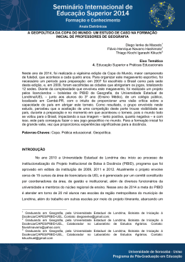 geopol&iacute;tica e a copa do mundo: estudo de caso no col&eacute;gio estadual