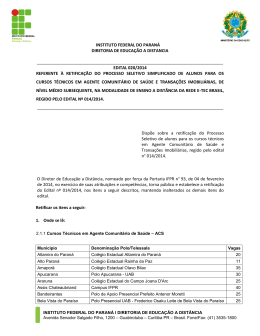 Edital 20.2014 &ndash; Retifica&ccedil;&atilde;o Sorteio de Alunos
