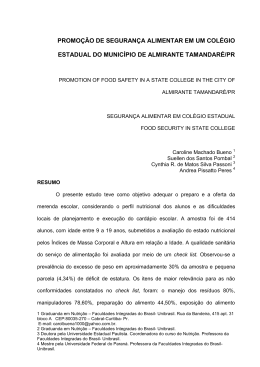 4) Promo&ccedil;&atilde;o de seguran&ccedil;a alimentar em um Col&eacute;gio Estadual do