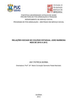 relações sociais no colégio estadual joão barbosa reis de 2010 a