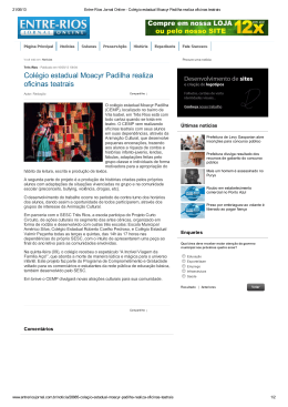 Colégio estadual Moacyr Padilha realiza oficinas teatrais