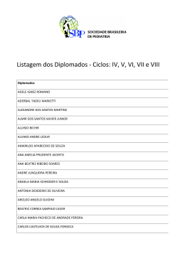 Listagem dos Diplomados - Ciclos: IV, V, VI, VII e VIII