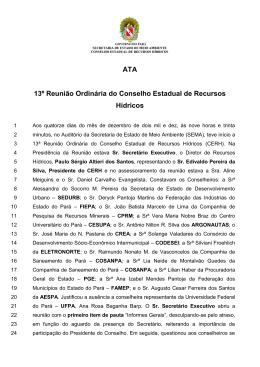 ATA 13&ordm; Reuni&atilde;o Ordin&aacute;ria do Conselho Estadual de
