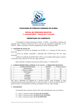 FACULDADE DE CI&Ecirc;NCIAS HUMANAS DE OLINDA EDITAL
