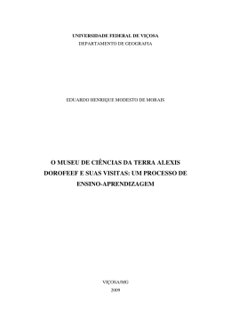 O MUSEU DE CIÊNCIAS DA TERRA ALEXIS DOROFEEF E