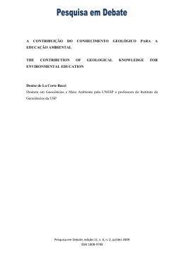 A contribui&ccedil;&atilde;o do conhecimento geol&oacute;gico para a Educa&ccedil;&atilde;o