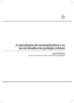 A emergência da tecnourbesfera e os novos desafios da geologia