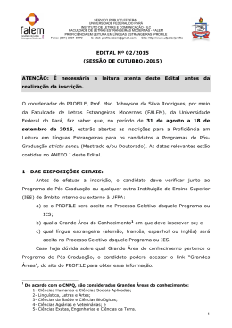 EDITAL N&ordm; 02/2015 - Universidade Federal do Par&aacute;