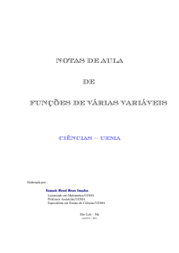FUNÇÕES DE VÁRIAS VARIÁVEIS