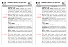 Conte&uacute;dos a serem avaliados na P7 - 2&ordf; S&eacute;rie