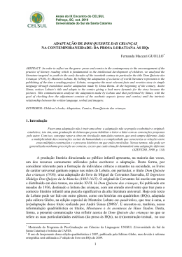 Adapta&ccedil;&atilde;o de Dom Quixote das crian&ccedil;as na contemporaneidade