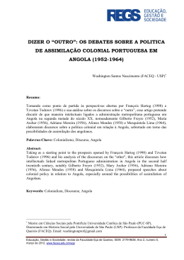 Dizer o "outro": os Debates sobre a Pol&iacute;tica de Assimila&ccedil;&atilde;o