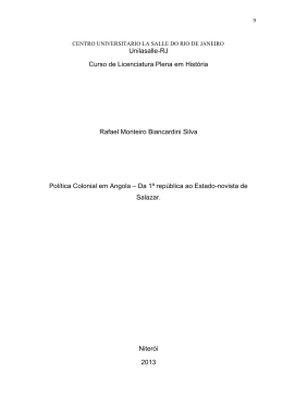 Pol&iacute;tica Colonial em Angola