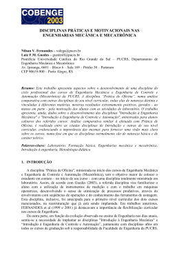 disciplinas pr&aacute;ticas e motivacionais nas engenharias