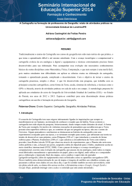 A Cartografia na forma&ccedil;&atilde;o de professores de Geografia