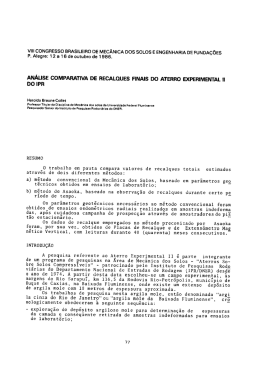 analise comparativa de recalques finais do aterro