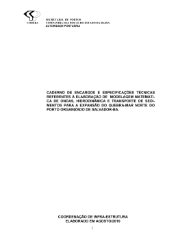 CADERNO DE ENCARGOS E ESPECIFICAÇÕES