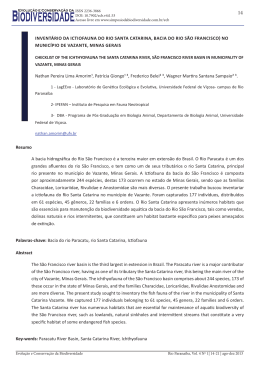 Resumo A bacia hidrogr&aacute;fica do Rio S&atilde;o Francisco &eacute; a