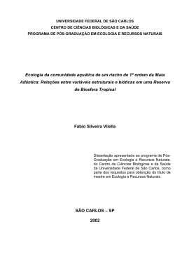 Ecologia da comunidade aqu&aacute;tica de um riacho de 1&ordf;
