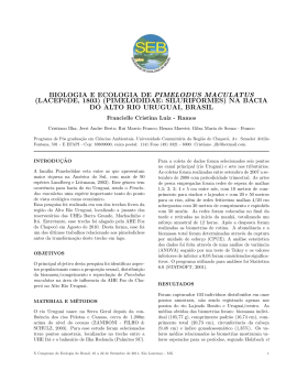 BIOLOGIA E ECOLOGIA DE PIMELODUS MACULATUS (LACEP