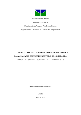Desenvolvimento de uma bateria neuropsicol&oacute;gica para avalia&ccedil;&atilde;o