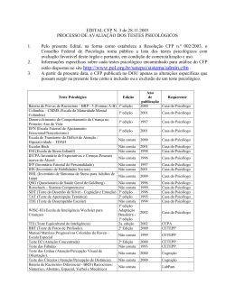 EDITAL CFP N - Conselho Federal de Psicologia