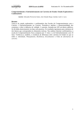 1 Comprometimento e Entrincheiramento em Carreiras de