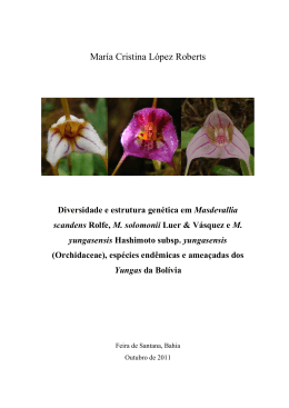 Diversidade e estrutura gen&eacute;tica em Masdevallia scandens Rolfe, M