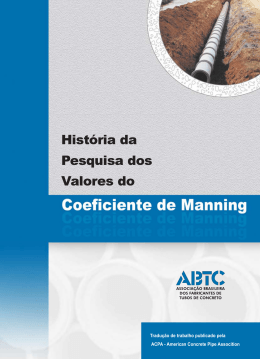 Hist&oacute;ria da Pesquisa dos Valores do Coeficiente de Manning