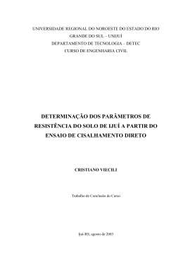 DETERMINA&Ccedil;&Atilde;O DOS PAR&Acirc;METROS DE RESIST&Ecirc;NCIA