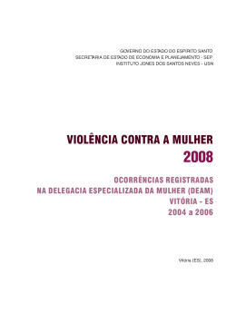 Violência Contra a Mulher / 2008 - Instituto Jones dos Santos Neves