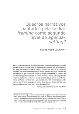 framing como segundo n&iacute;vel do agenda- setting?