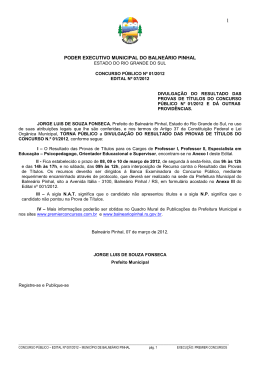 Pontua&ccedil;&atilde;o dos T&iacute;tulos