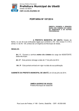 portaria n&ordm; 199/2014 - Portal da Prefeitura Municipal de Ubat&atilde;
