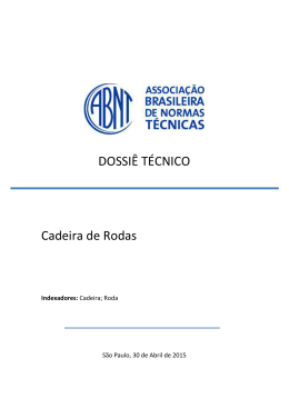 DOSSI&Ecirc; T&Eacute;CNICO Cadeira de Rodas