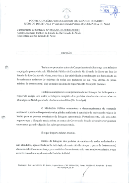 I PODER JUDICIÁRIO DO ESTADO DO RIO GRANDE DO