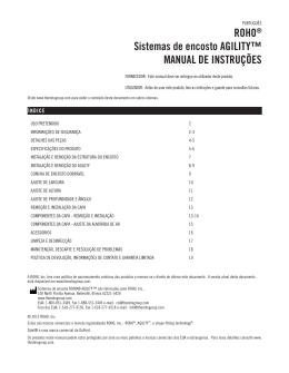 ROHO&reg; Sistemas de encosto AGILITY&trade; MANUAL DE INSTRU&Ccedil;&Otilde;ES