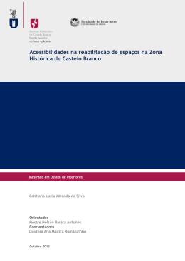 Acessibilidades na reabilita&ccedil;&atilde;o de espa&ccedil;os na Zona Hist&oacute;rica de