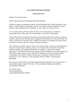 Dr. Samuel Logan Diretor Internacional da Fraternidade Reformada
